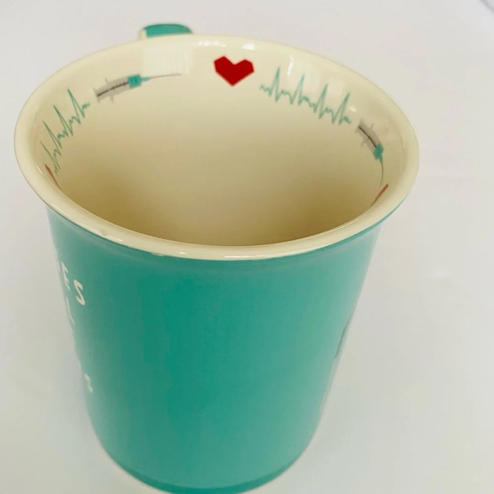 Enesco Our Name is Mud Nurse Stoneware Mug Blue Green Turquoise Nurses Day